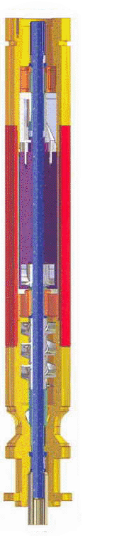 Coupe d’un séparateur rotatif pétrole-gaz ESP