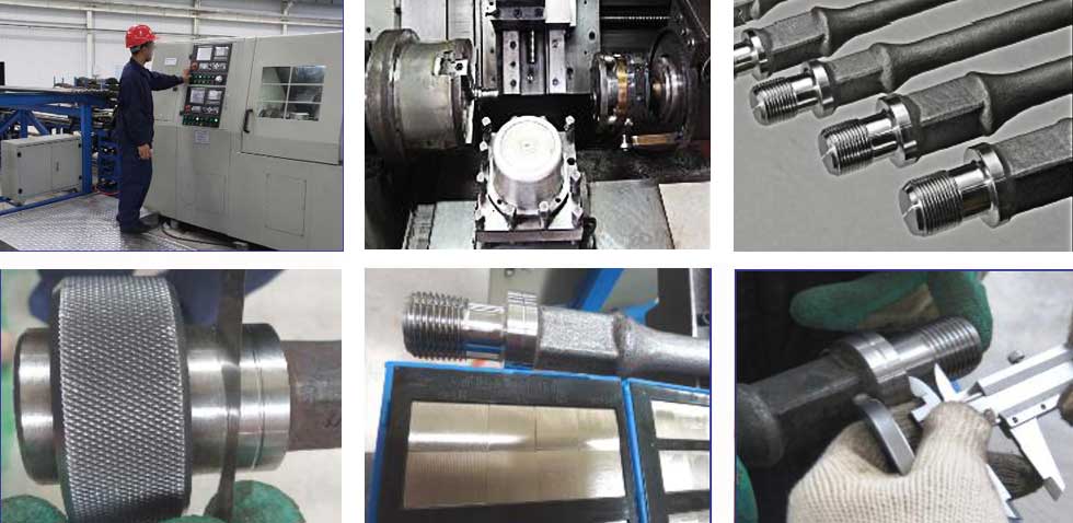 Usinage CNC des extrémités et filetages des tiges de pompage