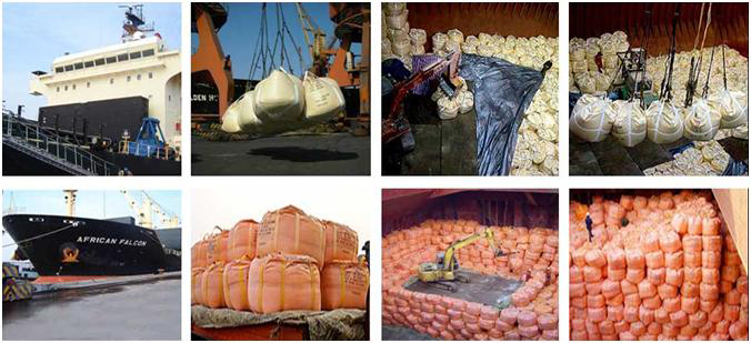 Expédition de carbonate de sodium en fret conventionnel et en big bags